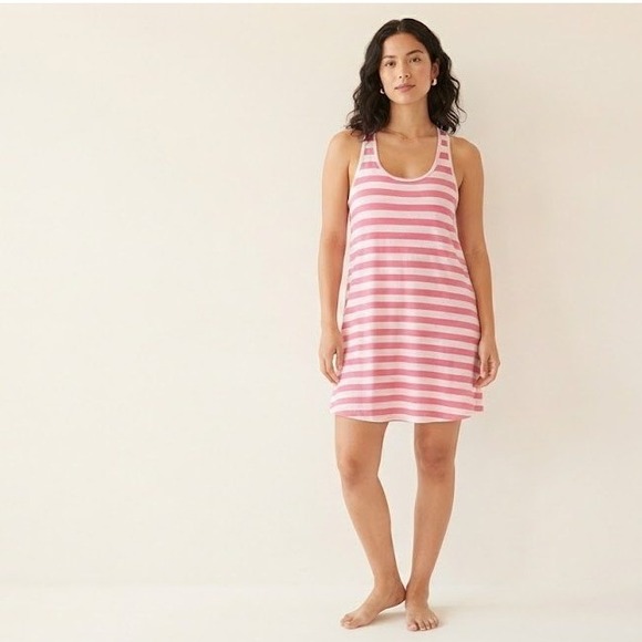 Soma Other - Soma Women's Large Pink Striped Racerback Sleep Chemise Nightgown